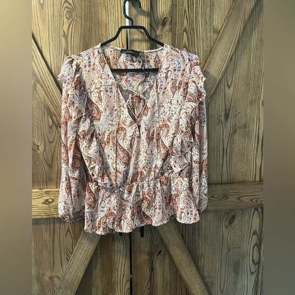 MINK pink paisley print blouse L - Picture 1 of 8